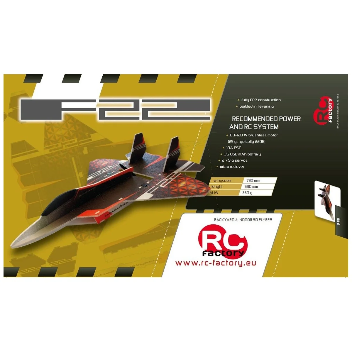 F-22 Raptor RC Factory EPP Kit RC Factory F22 - 3 F-22 Raptor RC Factory EPP Kit RC Factory F22 - 3