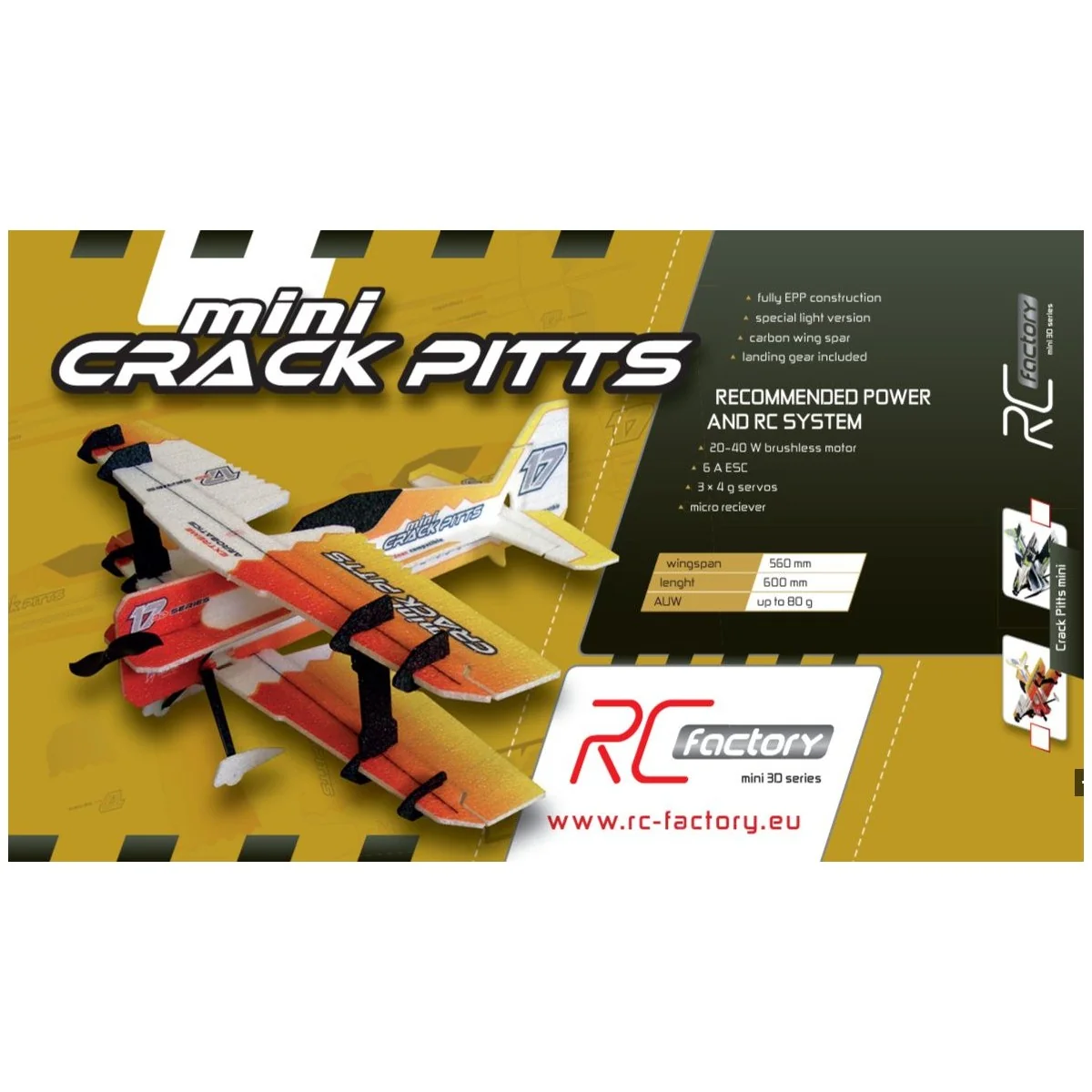 Crack PITTS orange 600mm RC Factory EPP Kit RC Factory M03 - 3 Crack PITTS orange 600mm RC Factory EPP Kit RC Factory M03 - 3