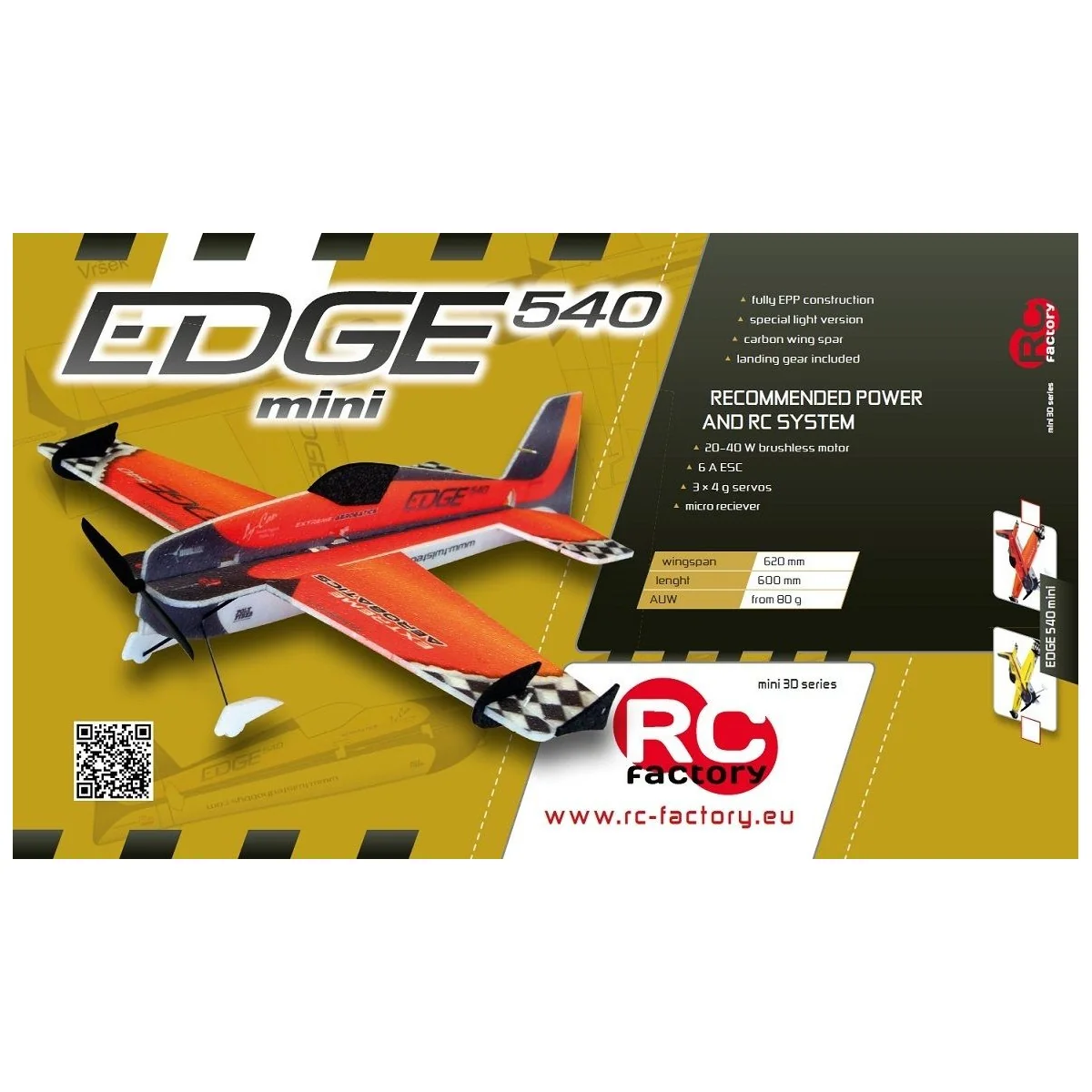 Edge 540 yellow 620mm RC Factory EPP Kit RC Factory M09 - 3 Edge 540 yellow 620mm RC Factory EPP Kit RC Factory M09 - 3