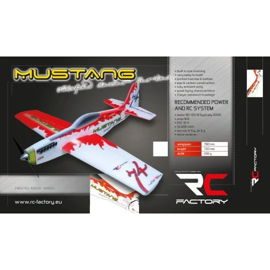 TR01-Mustang rouge 780mm Kit EPP RC Factory