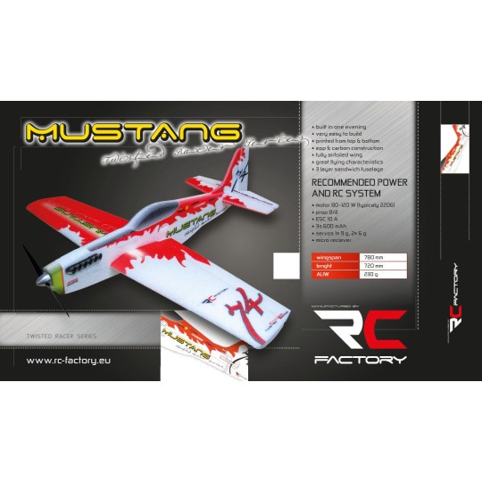 TR02-Mustang jaune 780mm Kit EPP RC Factory - TR02