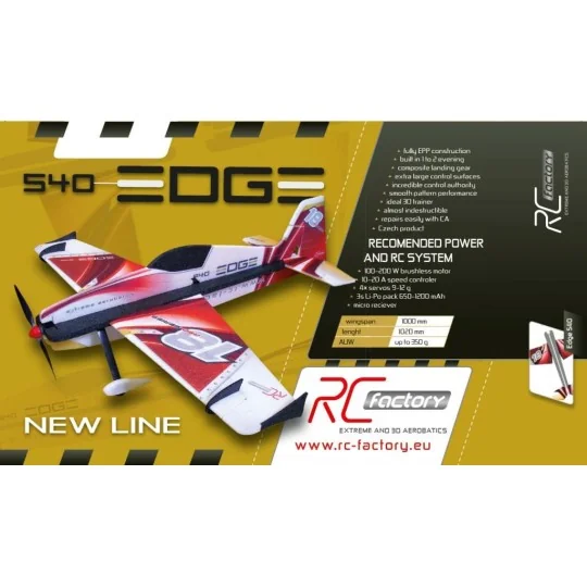 T02-Edge 540 T Red 1000mm RC Factory EPP Kit