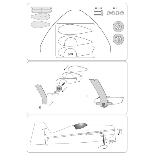 SP01-Landing gear model indoor 0.80 m RC Factory EPP