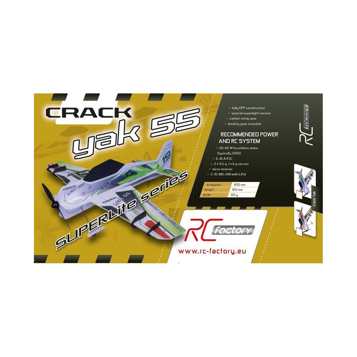 Crack Yak vert SuperLite 800mm Kit EPP RC Factory RC Factory S01 - 2