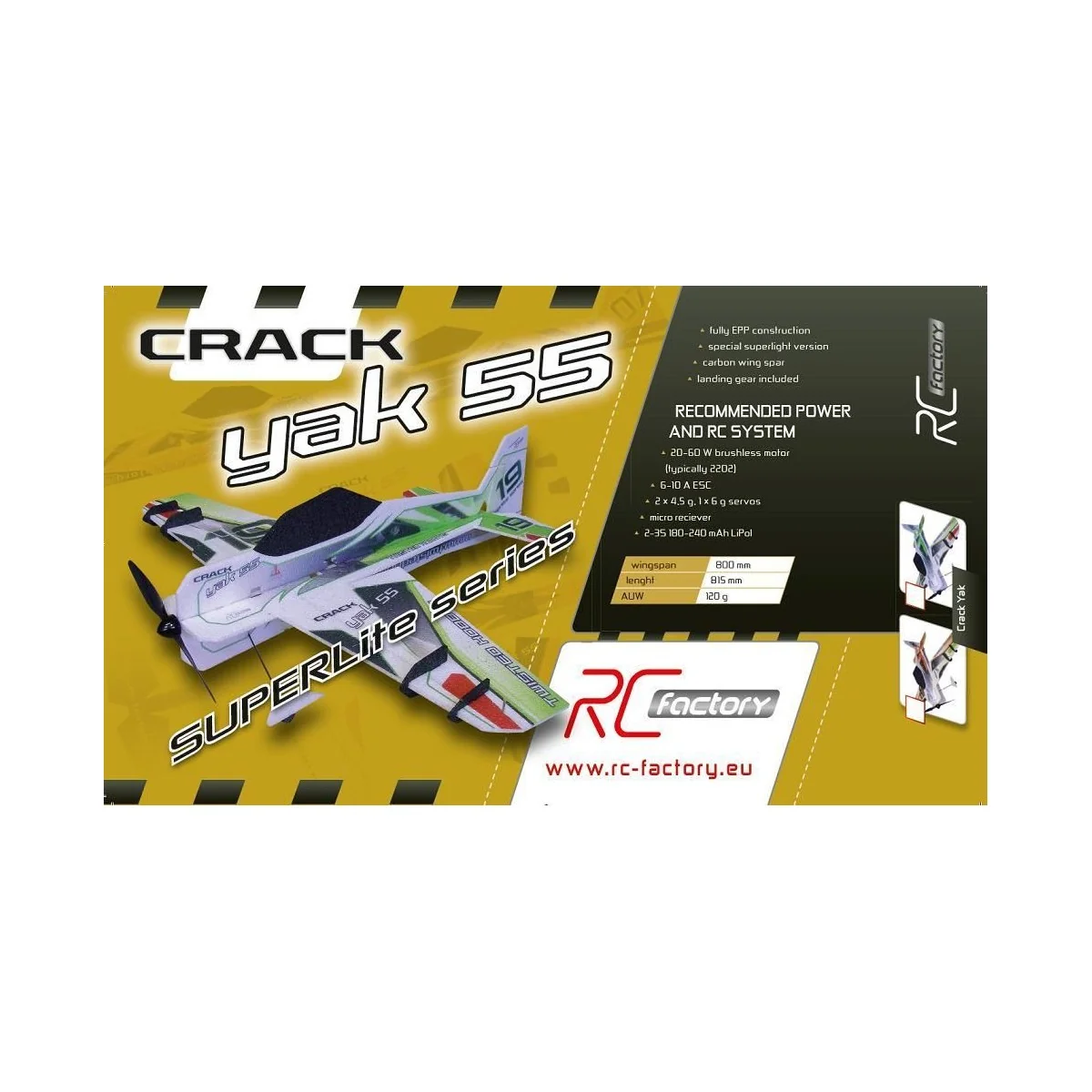 Crack Yak orange SuperLite 800mm Kit EPP RC Factory RC Factory S02 - 2
