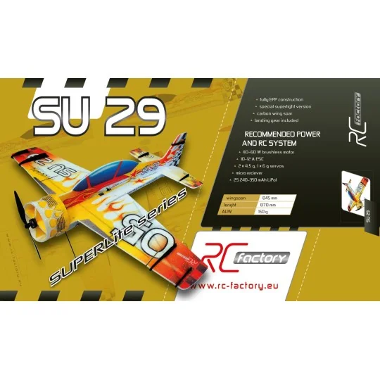 SU-29 Russian SuperLite 845mm RC Factory EPP Kit RC Factory S05 - 2 S05-SU-29 Russian SuperLite 845mm RC Factory EPP Kit - S05
