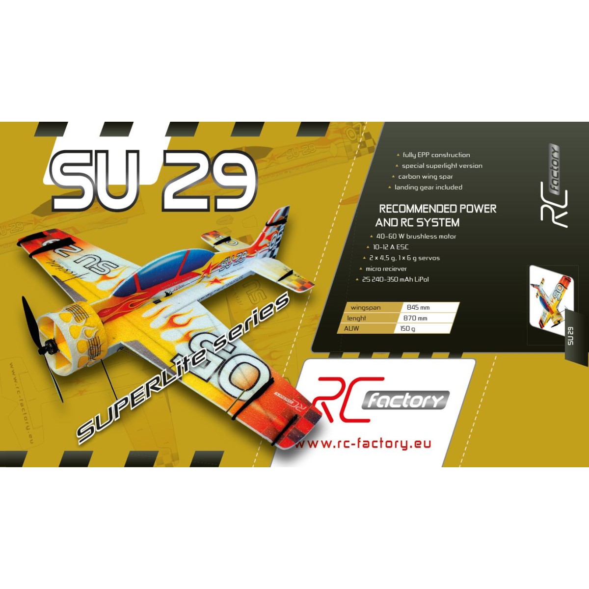 SU-29 Russian SuperLite 845mm RC Factory EPP Kit RC Factory S05 - 2