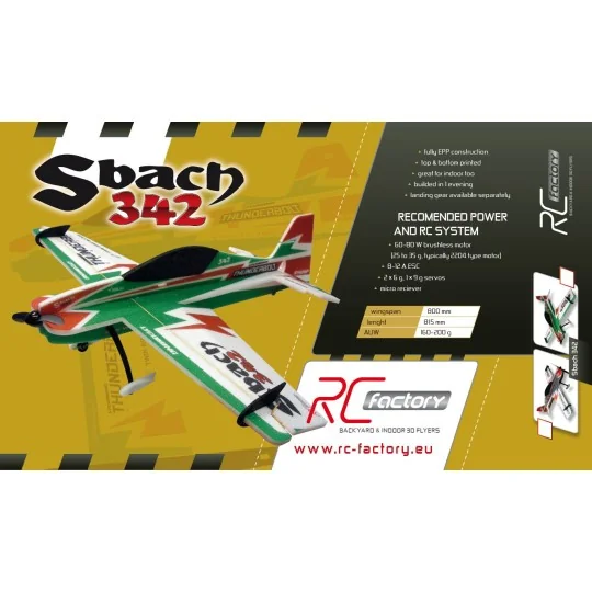 Sbach 342 red Backyard Series 800mm RC Factory EPP Kit RC Factory B09 - 2 B09-Sbach 342 red Backyard Series 800mm RC Factory EPP Kit - B09
