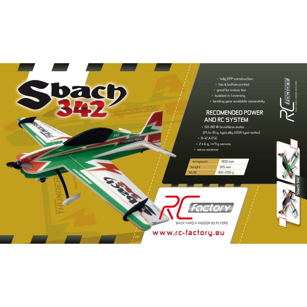 Sbach 342 red Backyard Series 800mm RC Factory EPP Kit RC Factory B09 - 2