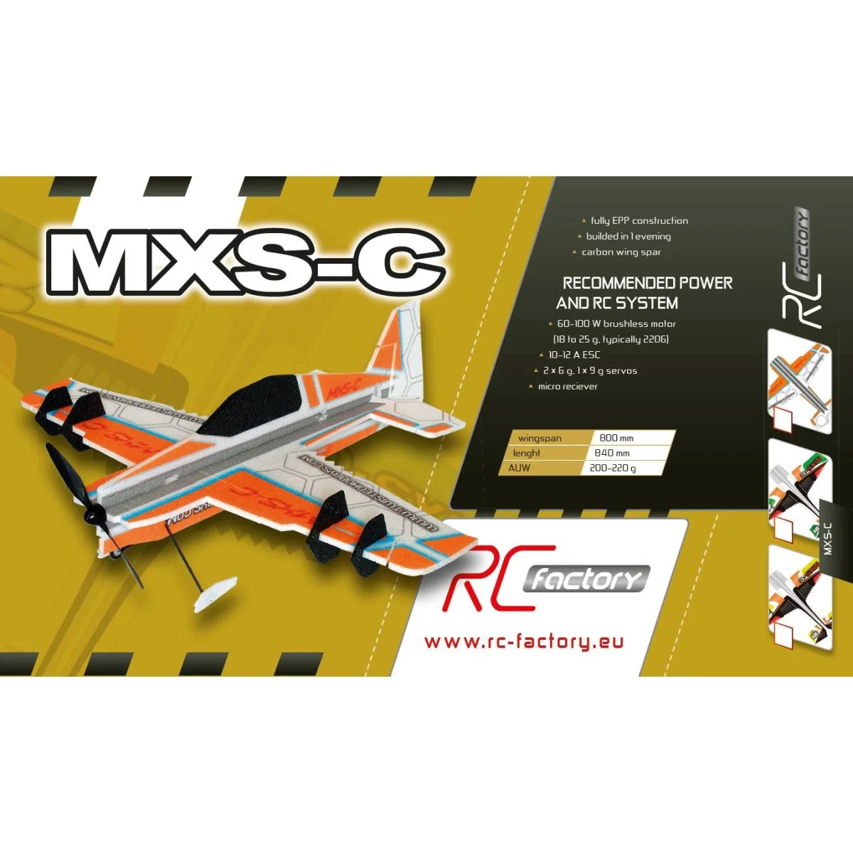 MXS - C yellow Backyard Series 800mm RC Factory EPP Kit RC Factory B13 - 2