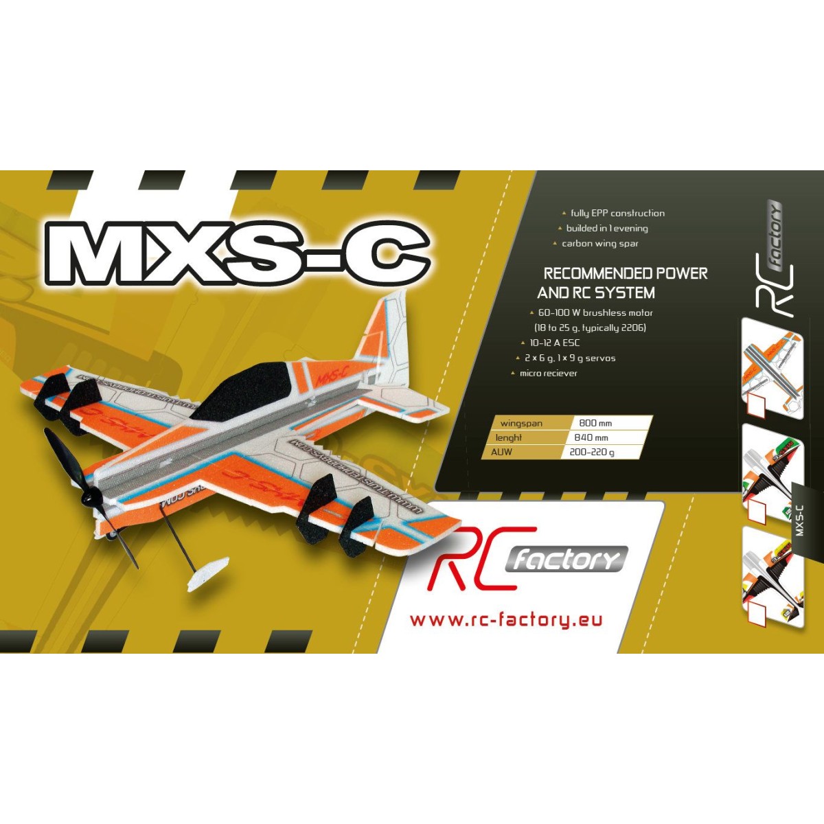 MXS - C CW Backyard Series 800mm RC Factory EPP Kit RC Factory B14 - 2 MXS - C CW Backyard Series 800mm RC Factory EPP Kit RC Factory B14 - 2
