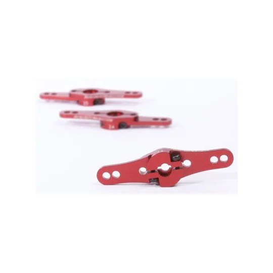 R17013R-Double red aluminum servo rudder Futaba 25t Robitronic - R17013R