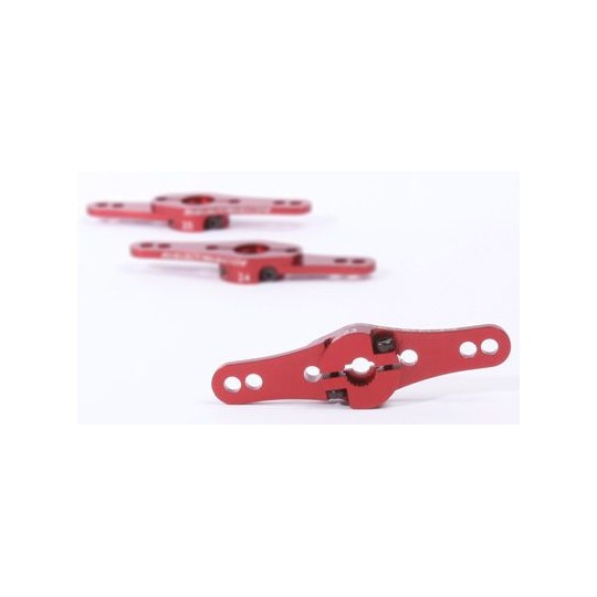 R17013R-Double red aluminum servo rudder Futaba 25t Robitronic