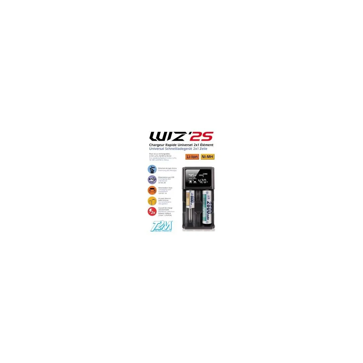 Wiz 2S Li-Ion Ni-Mh T2M Fast Charger T2M T1247 - 2 Wiz 2S Li-Ion Ni-Mh T2M Fast Charger T2M T1247 - 2