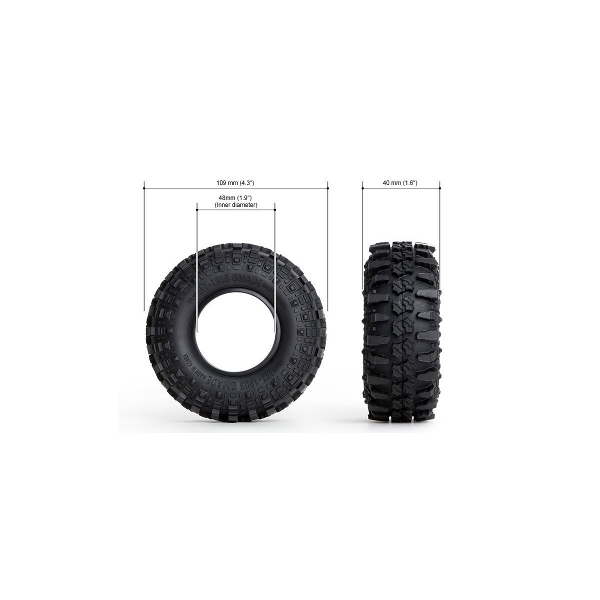 Pneus MT1903 Off-Road 1.9" 1/10 (2) Gmade Gmade GM70284 - 2