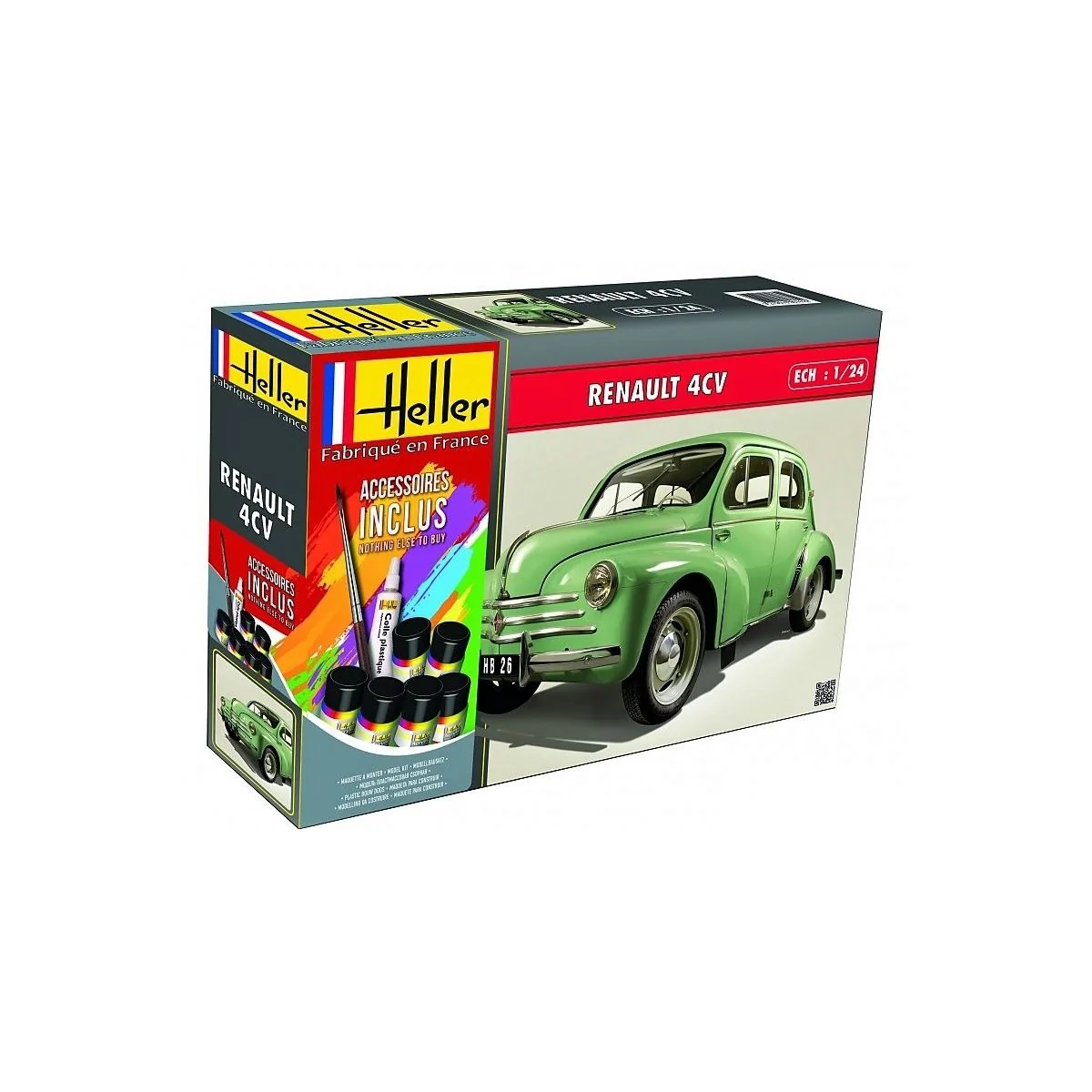 Renault 4 CV 1/24 Heller + glues and paints Heller HEL-56762 - 1 Renault 4 CV 1/24 Heller + glues and paints Heller HEL-56762 - 1