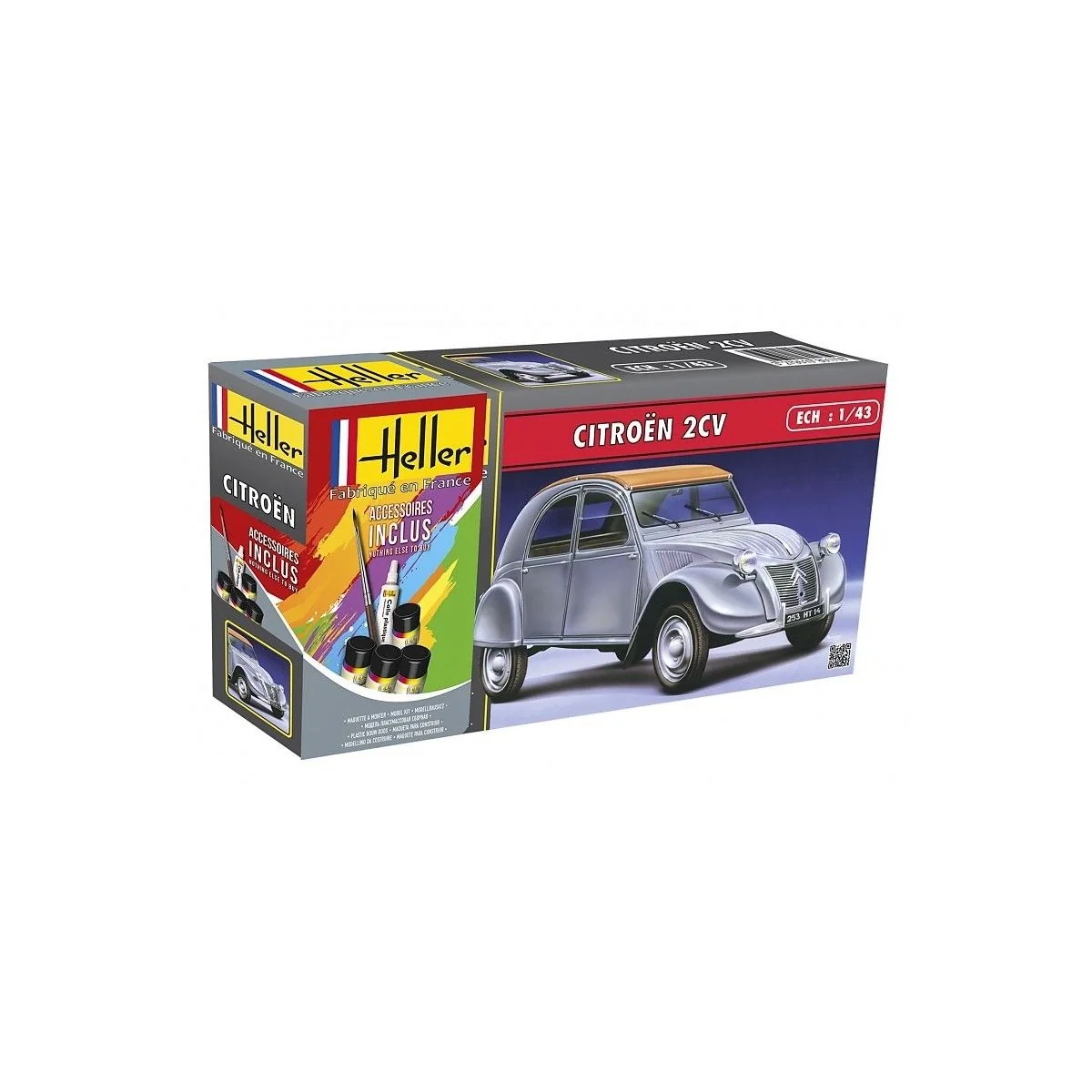 Citroën 2 CV 1/43 Heller + glues and paints Heller 56175 - 1 Citroën 2 CV 1/43 Heller + glues and paints Heller 56175 - 1