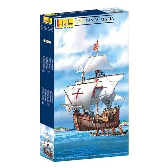 HEL-56865-Bateau Santa Maria 1/75 Heller + colle et peintures