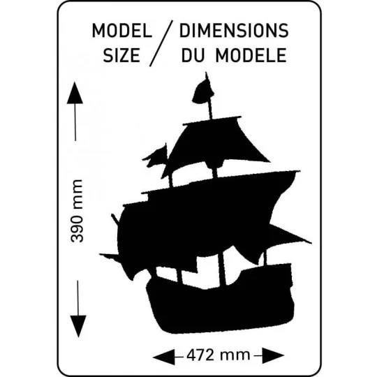 HEL-56865-Bateau Santa Maria 1/75 Heller + colle et peintures