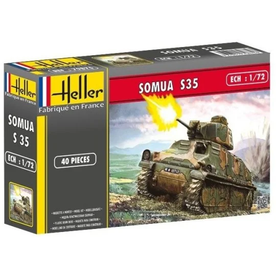 HEL-56875-Somua S35 1/72 Heller + glues and paints - HEL-56875