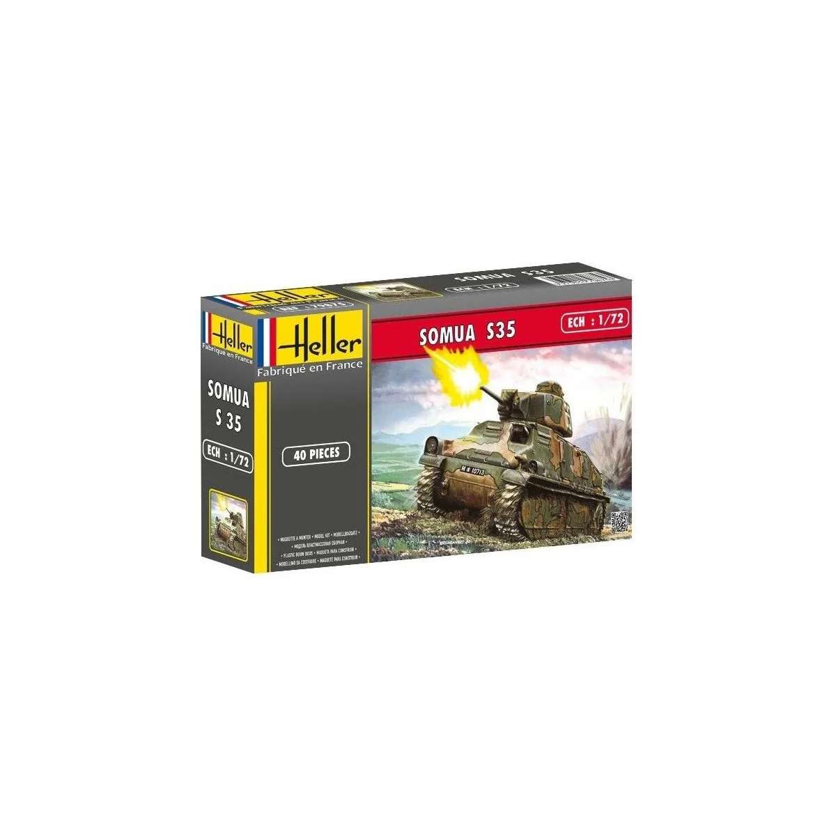 Somua S35 1/72 Heller + colle et peintures Heller 56875 - 1