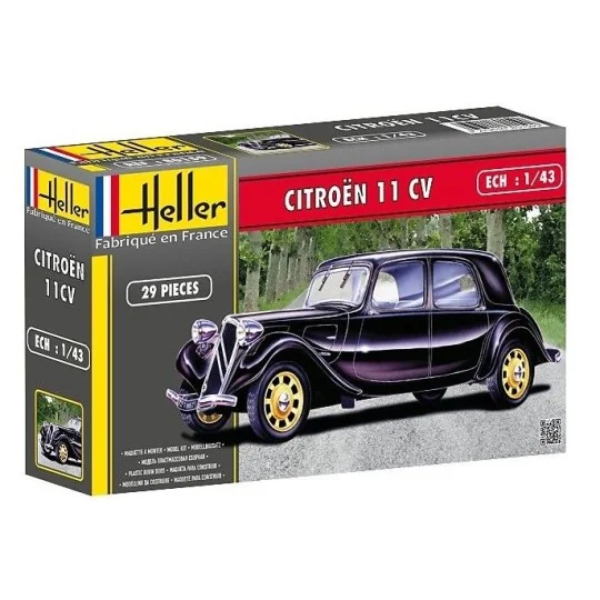 HEL-56159-Citroën 11 CV 1/43 Heller + colle et peintures