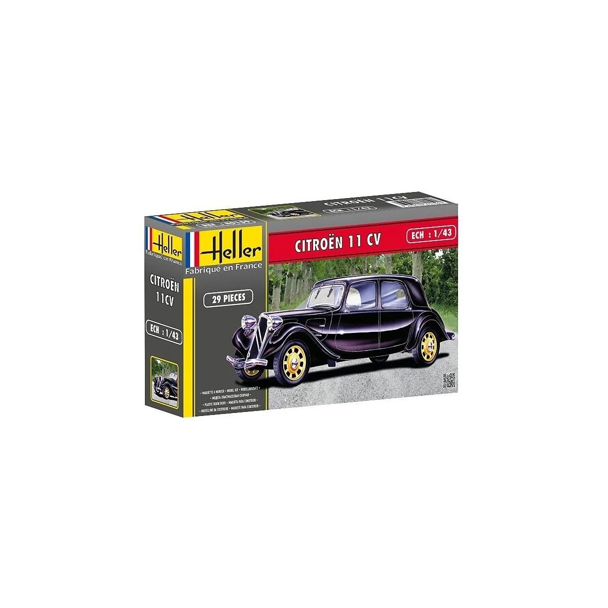 Citroën 11 CV 1/43 Heller + glues and paints Heller HEL-56159 - 1 Citroën 11 CV 1/43 Heller + glues and paints Heller HEL-56159 - 1