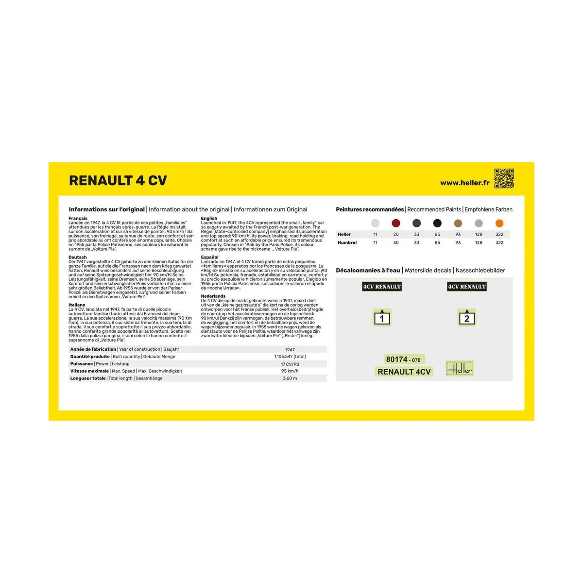 Renault 4 CV 1/43 Heller - glue and paints Heller HEL-56174 - 3