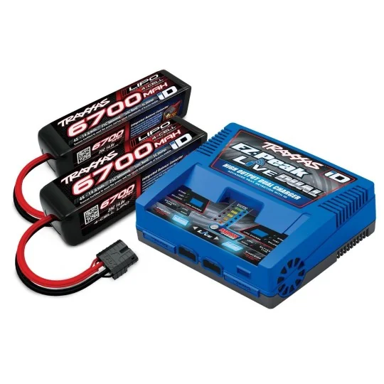 TRX-2997G-Fast Charger 100W 2973G - 2X Lipo 4S 6700mAh 2890X Traxxas