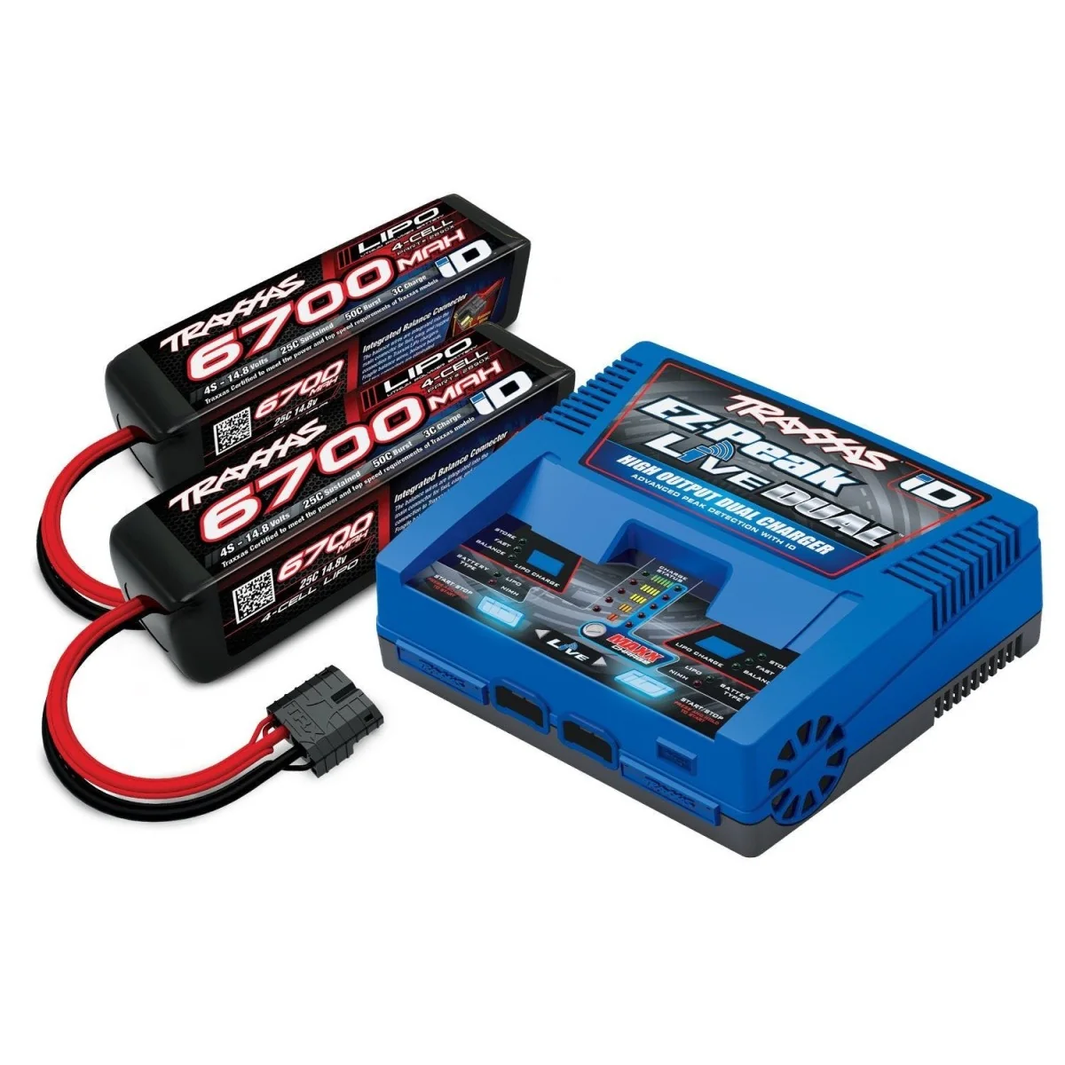 Fast Charger 100W 2973G - 2X Lipo 4S 6700mAh 2890X Traxxas Traxxas TRX-2997G - 1 Fast Charger 100W 2973G - 2X Lipo 4S 6700mAh 2890X Traxxas Traxxas TRX-2997G - 1