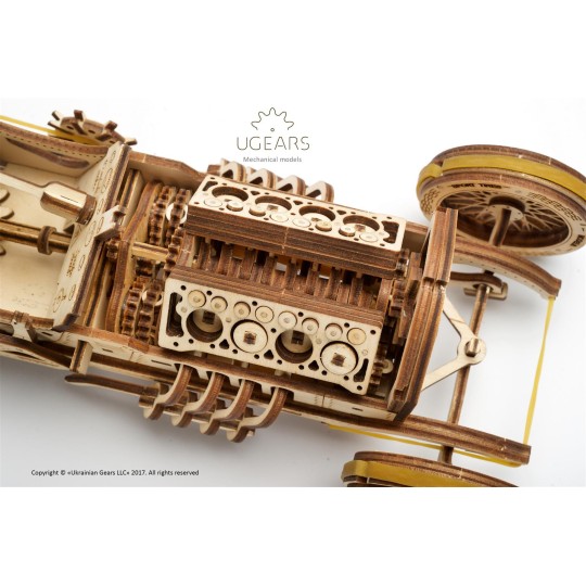 UG-70044-Car U - 9 "Grand Prix" Puzzle 3D wood UGEARS