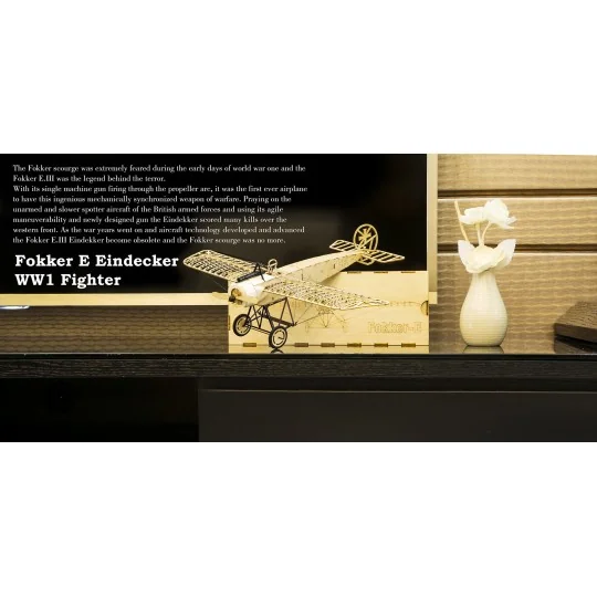 VX08-Fokker E 1/23 laser cutting wood, static model DW Hobby - VX08