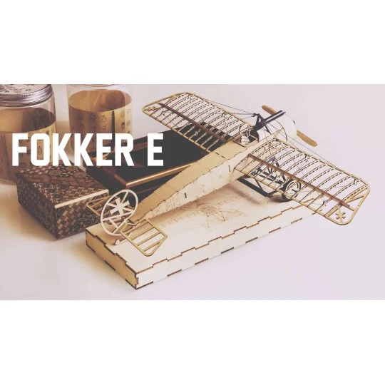 VX08-Fokker E 1/23 laser cutting wood, static model DW Hobby