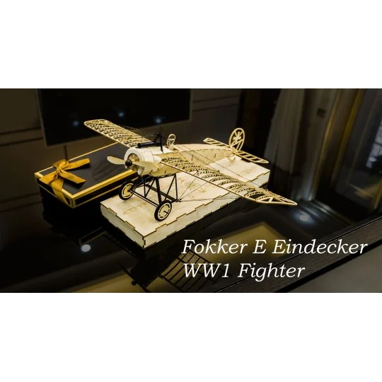 VX08-Fokker E 1/23 laser cutting wood, static model DW Hobby
