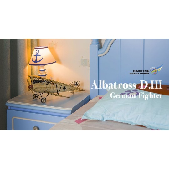 VS03-Albatros D.III 1/15 découpe laser bois, modèle statique DW Hobby