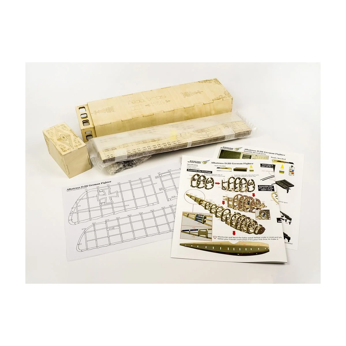 Albatros D.III 1/15 laser cutting wood, static model DW Hobby DW Hobby - Dancing Wings Hobby VS03 - 15