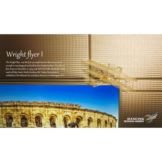 VC01-Wright Flyer - I 1/13 laser cutting wood, static model DW Hobby