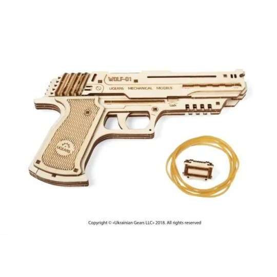 UG-70047-Pistolet Wolf-01 3D bois UGEARS