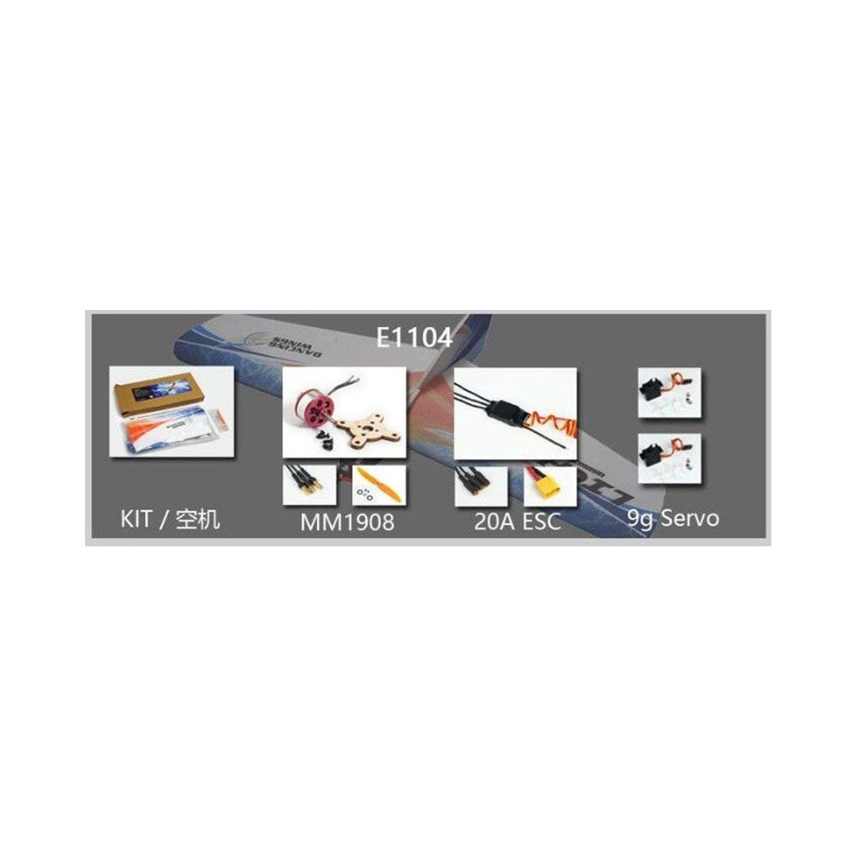 Lighting 1060 mm E11 flying wing EPP PNP DW Hobby Kit DW Hobby - Dancing Wings Hobby E1104 - 7