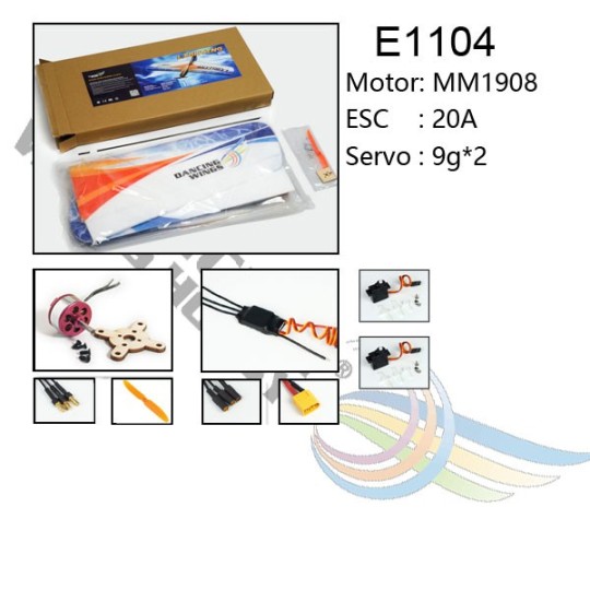 E1104-Lighting 1060mm E11 Aile volante EPP Kit PNP DW Hobby