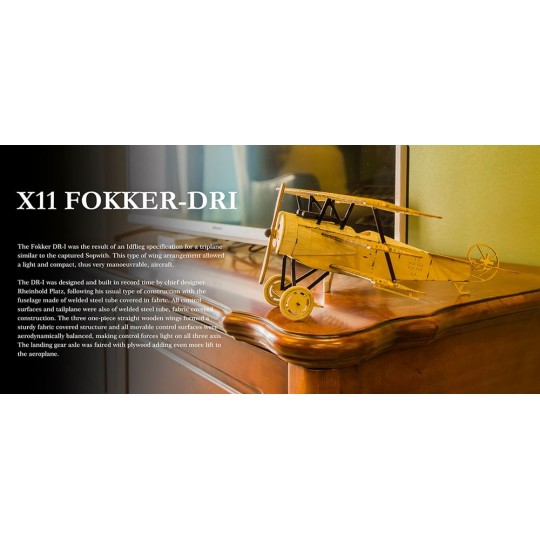 VX11-Fokker DR - I 1/18 laser cutting wood, static model DW Hobby