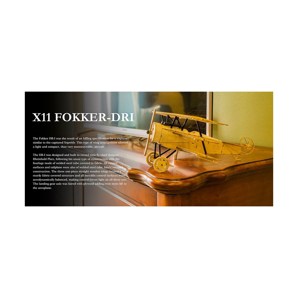 Fokker DR - I 1/18 laser cutting wood, static model DW Hobby DW Hobby - Dancing Wings Hobby VX11 - 7