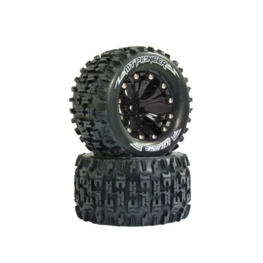 052855-1/10 MT-Pioneer soft tires + rim 2.8 "black Louise RC