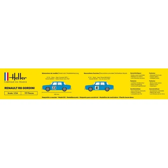 Renault R8 Gordini 1/24 Heller + glue and paints Heller HEL-56700 - 4 HEL-56700-Renault R8 Gordini 1/24 Heller + glue and paints - HEL-56700