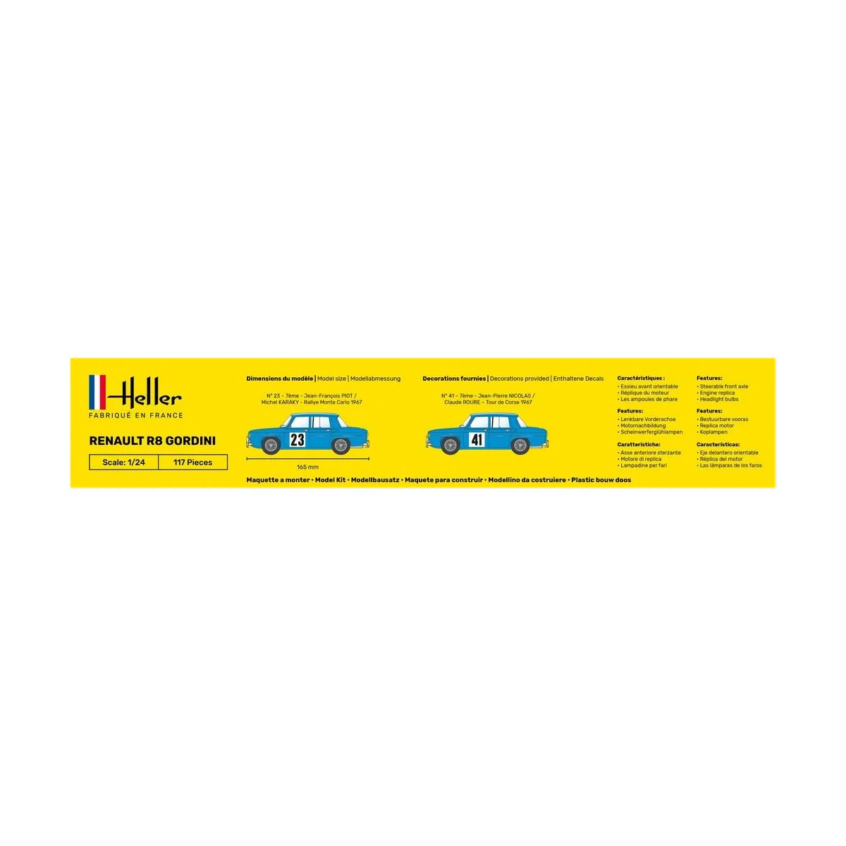 Renault R8 Gordini 1/24 Heller + glue and paints Heller HEL-56700 - 4 Renault R8 Gordini 1/24 Heller + glue and paints Heller HEL-56700 - 4