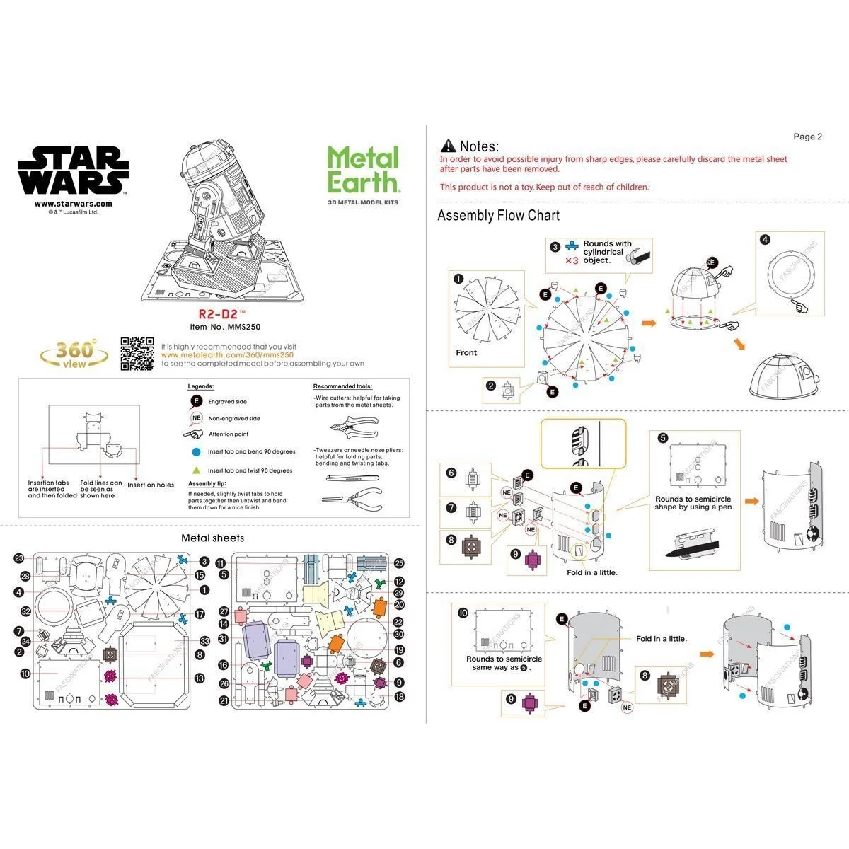 R2-D2 Star Wars Metal Earth Metal Earth MMS250 - 4 R2-D2 Star Wars Metal Earth Metal Earth MMS250 - 4