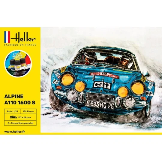 Alpine A110 1600 S 1/24 Heller + glues and paints Heller HEL-56745 - 2 HEL-56745-Alpine A110 1600 S 1/24 Heller + glues and paints - HEL-56745