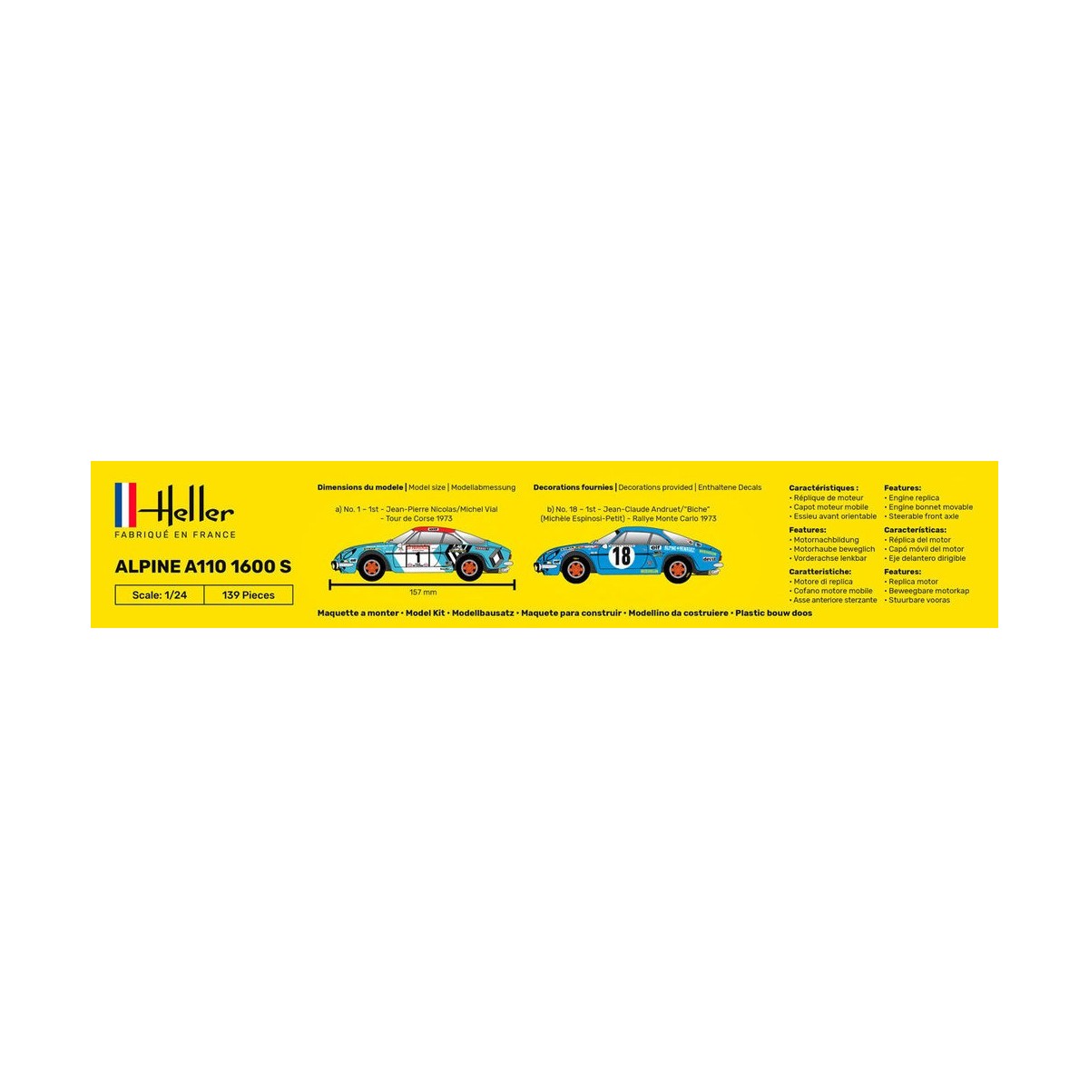 Alpine A110 1600 S 1/24 Heller + glues and paints Heller HEL-56745 - 4 Alpine A110 1600 S 1/24 Heller + glues and paints Heller HEL-56745 - 4