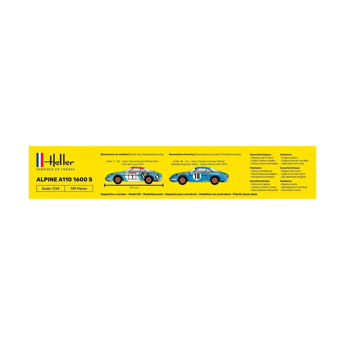 Alpine A110 1600 S 1/24 Heller + glues and paints Heller HEL-56745 - 4 Alpine A110 1600 S 1/24 Heller + glues and paints Heller HEL-56745 - 4