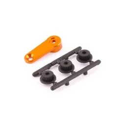 Palonnier de servo alu orange simple avec adaptateurs universels Hobbytech Hobbytech HT-510007G - 1